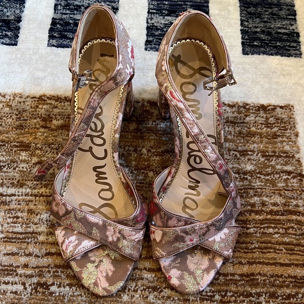 Sam Edelman Open Toe Jacquard Heel - 10